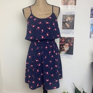 ELLE  Spaghetti Strap  Flamingo print Dress S